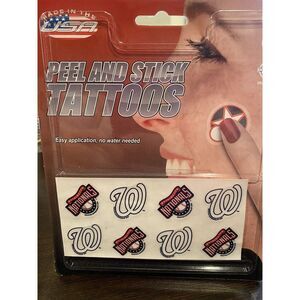Washington Nationals MLB Peel and Stick Tattoos Rico Industries Set‎ of 8 New